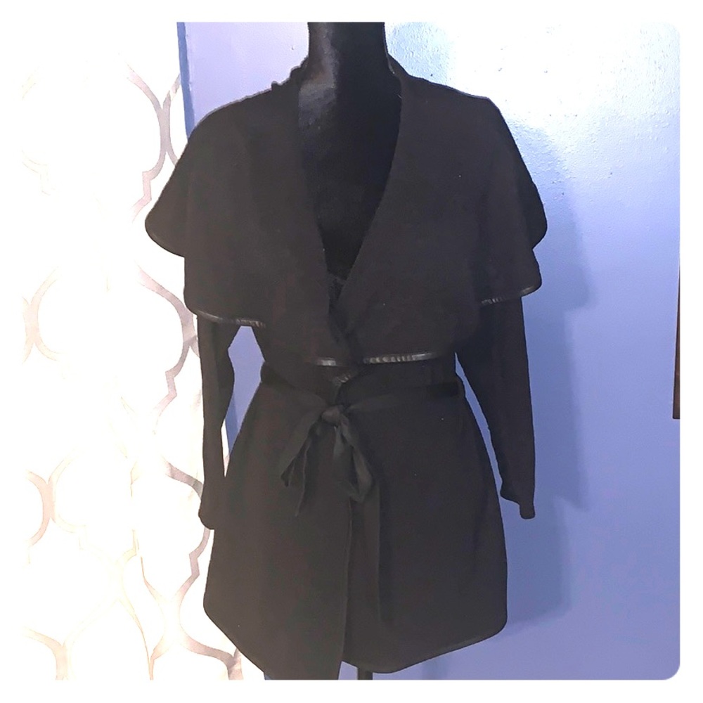 Black tie waist cardigan